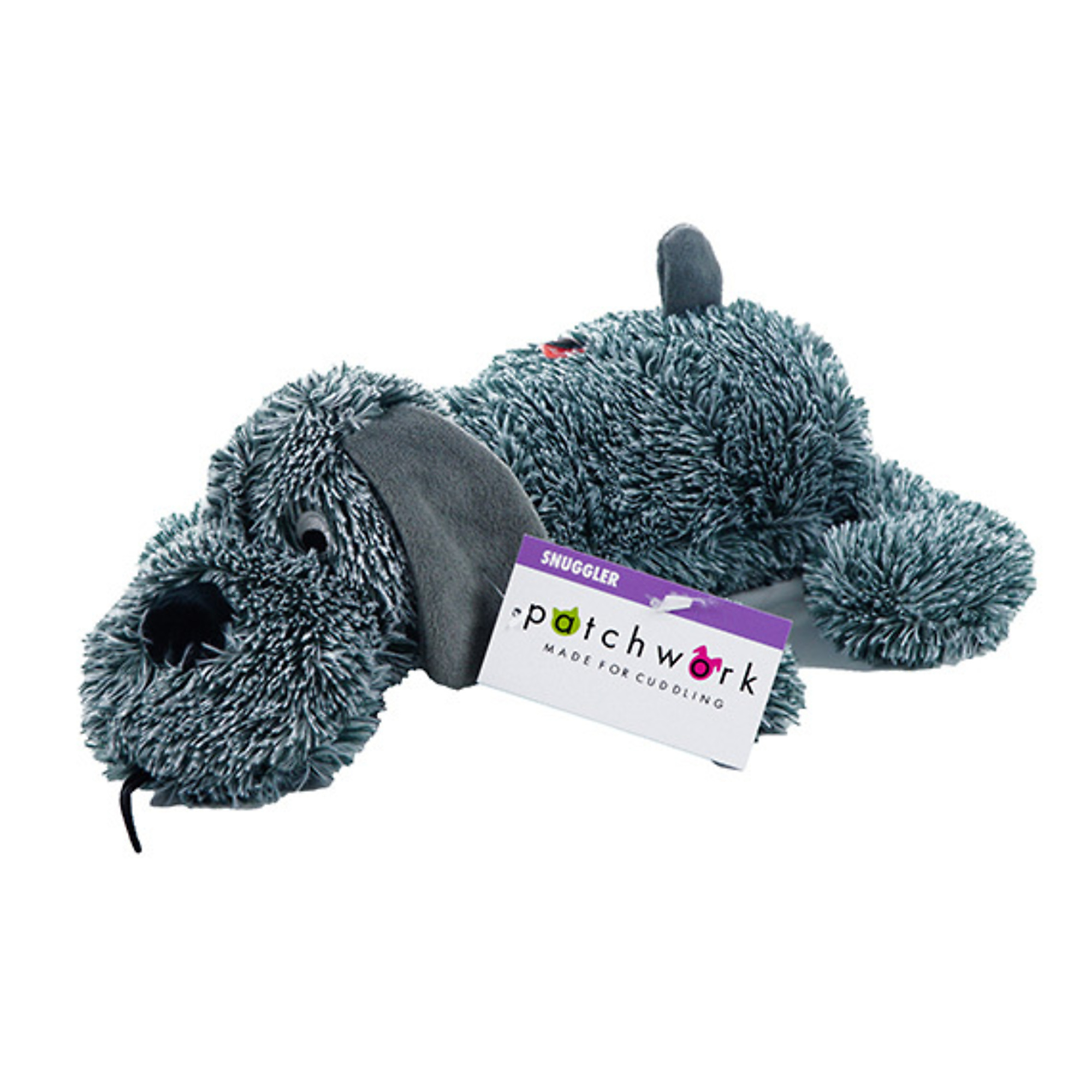 Patchwork Snuggler Pet Toy, 15in Fluffy Dog, Model #F02055